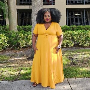 Chic Mustard Maxi Dress